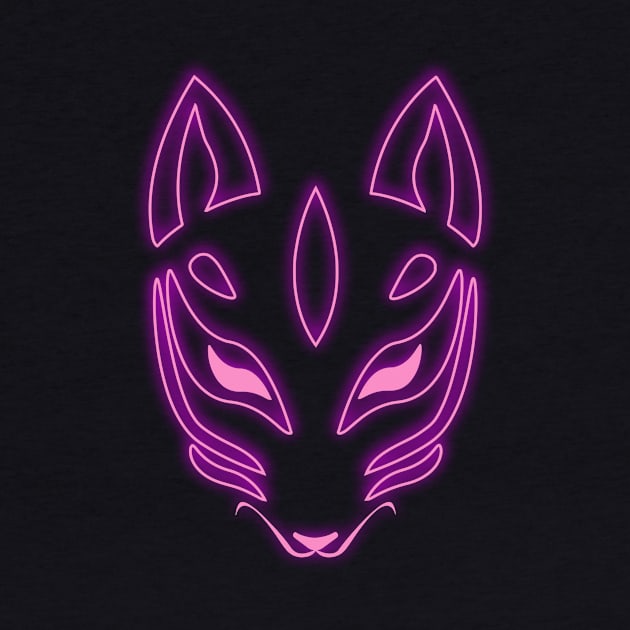 Kitsune Neon Minimalist by Thrylos Store